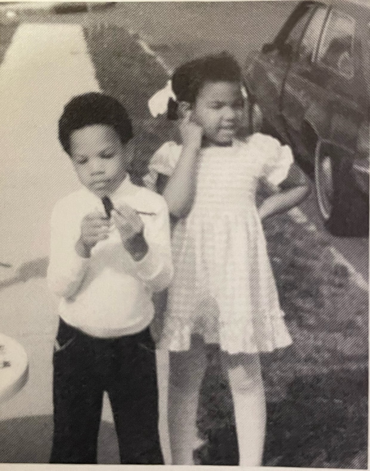 The author and sister as young children