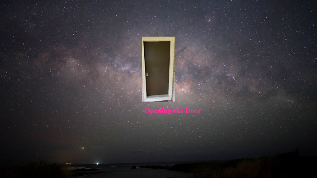 Picture of space with a door in the middle